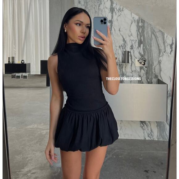 ZARA Blogger Fave Fitted Mini Dress NWT Black Size M - Picture 8 of 16